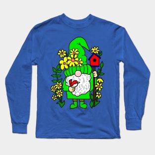 Sunflower Garden Gnome Long Sleeve T-Shirt